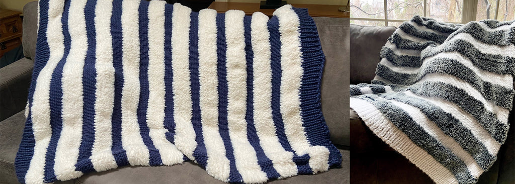 Striped Faux-Fur Blanket
